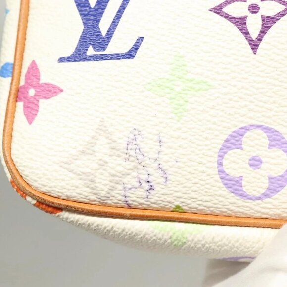 LOUIS VUITTON Multicolor Pochette Accessoires Pouch White M92649 LV Auth 127669V - Picture 8 of 16